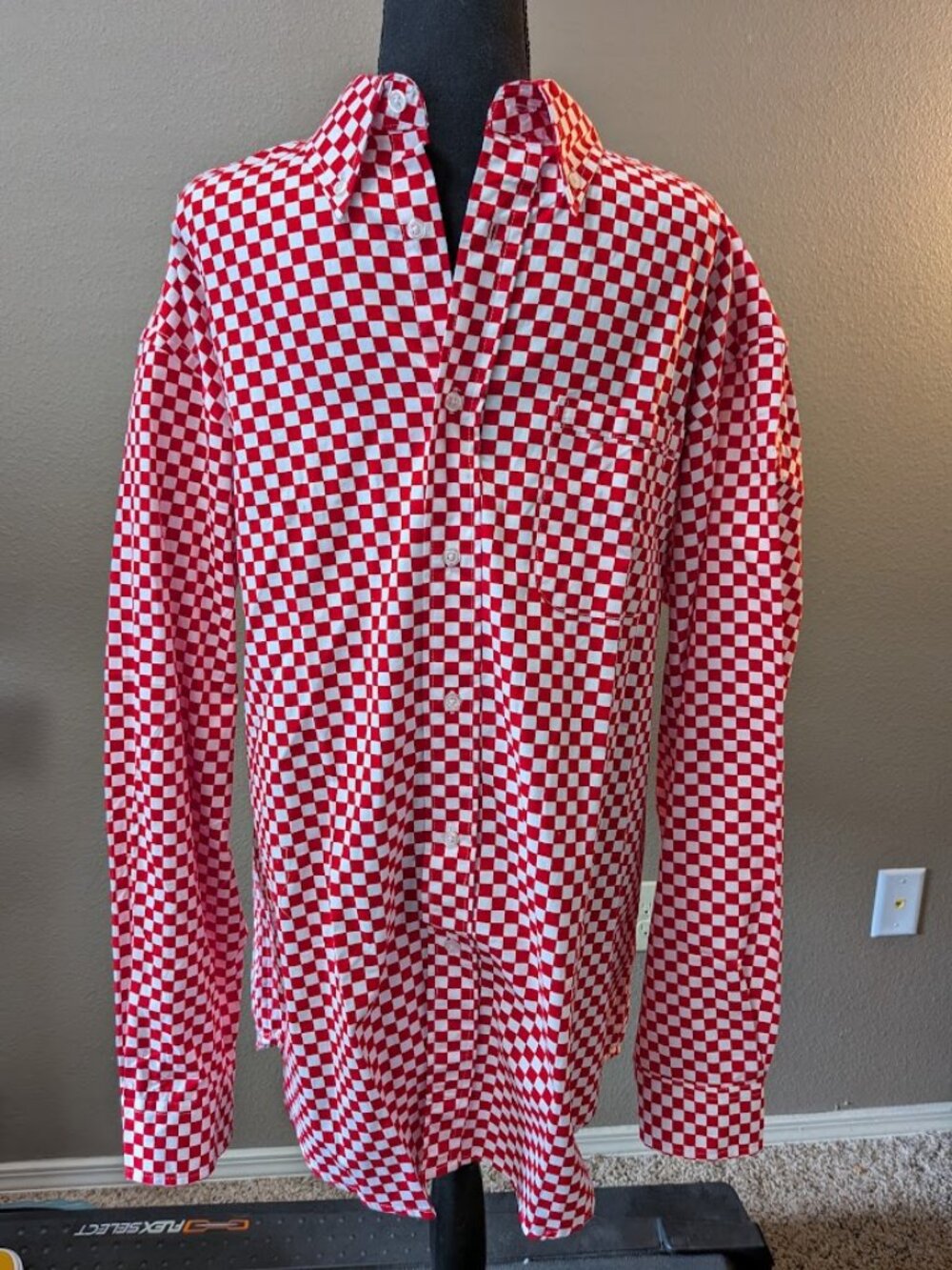 Rare PURINA Logo BOLD Checkerboard LS Button-Down - Size XL